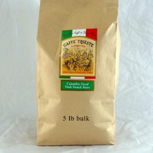 Colombia Decaf – Dark French Roast, 5lb. bulk bag